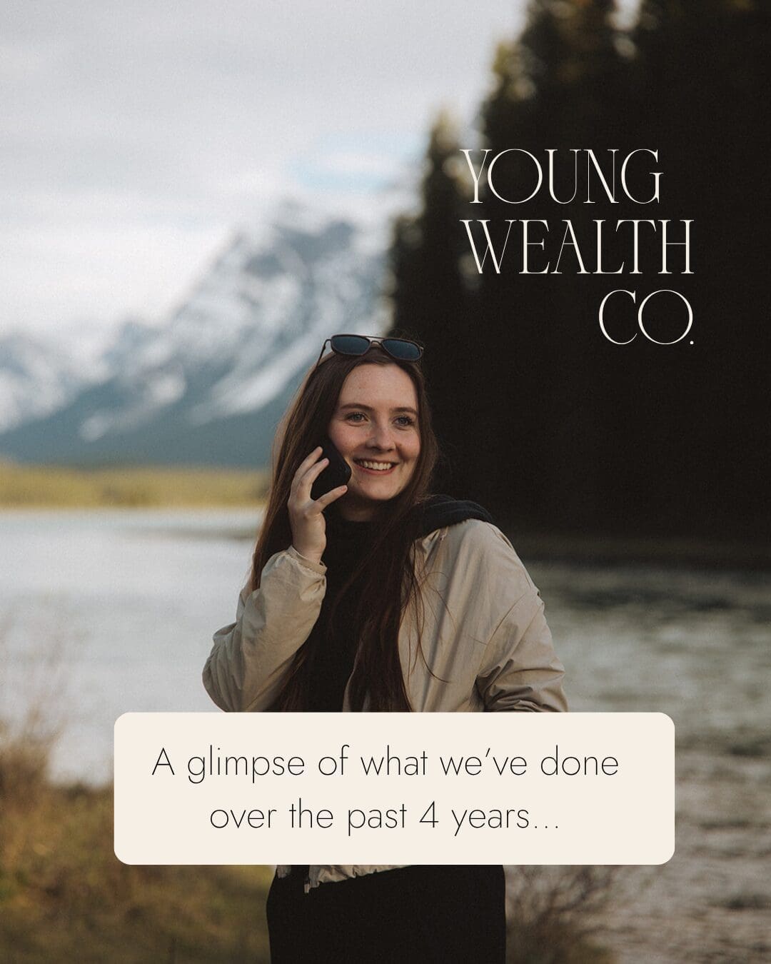 Picture of Hannah and the Young Wealth Co brand & logo and a glimpse of what we've done over the past 4 years.